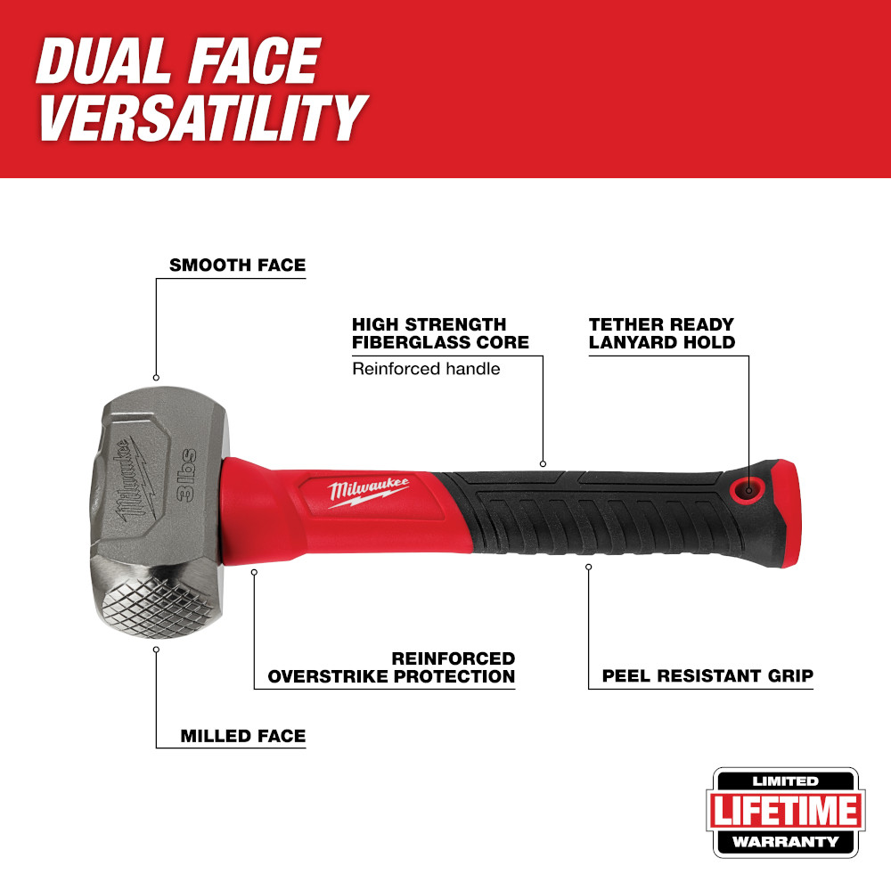 Milwaukee 3lb Fiberglass Drilling Hammer from GME Supply